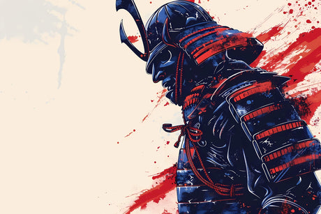Japanese Samurai design file showing detailed blue and red artistic pattern