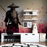 Samurai wall art bringing zen atmosphere to meditation room setting
