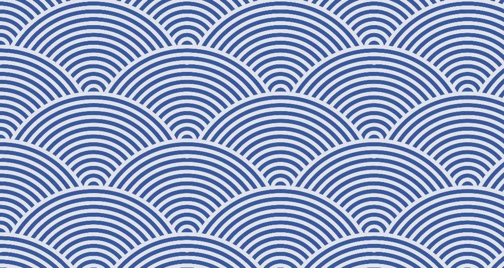 Japanese geometric wave pattern design file showing intricate navy blue and white seigaiha motif
