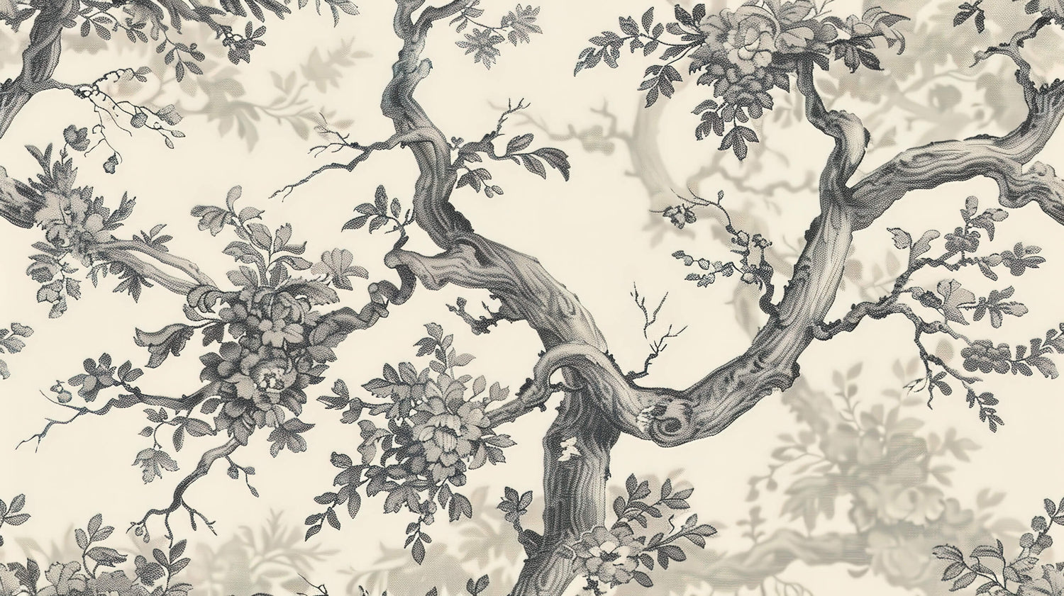 Japanese tree pattern design file showing intricate floral details and warm beige background