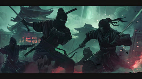 Japanese warrior design file showing detailed emerald green battle scene pattern