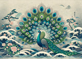 Japanese Peacock design file showing detailed peacock and cherry blossom pattern