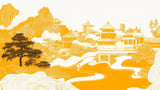 Japanese temple design file showing detailed golden Asian landscape pattern and temple architecture