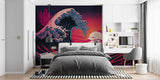 Wave Wallpaper transforming dining room with sunset colors