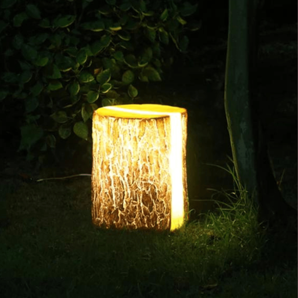 Rustic Garden Light  LED Tree Stump Design - Product example