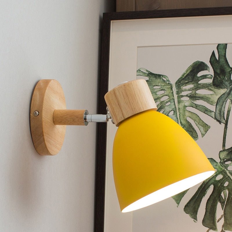 Scandinavian Wall Lamp  Wood and Metal Reading Light - Product example