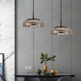 Modern LED Pendant Light  Glass Stone Disc Design - Product example