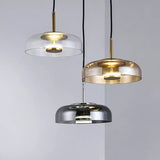 Modern LED Pendant Light  Glass Stone Disc Design - Detailed view