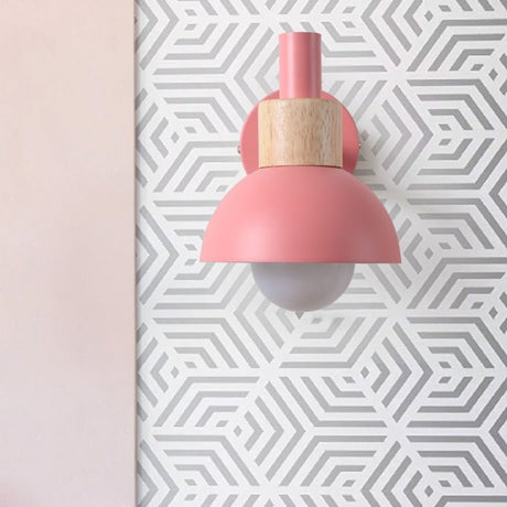 Scandinavian Wall Light  Wood and Metal Dome Design - Product detail 4