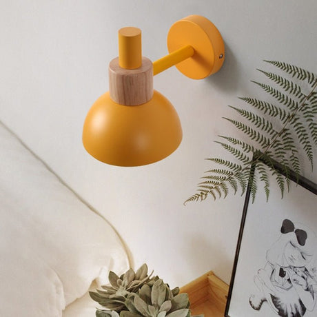 Scandinavian Wall Light  Wood and Metal Dome Design - Product detail 8