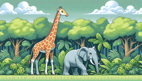 Jungle Animals Wallpaper design file showing full cartoon safari pattern with tropical foliage