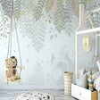 Jungle Animals Wallpaper creating a playful atmosphere in a modern nursery with natural light