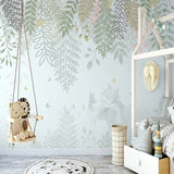 Jungle Animals Wallpaper creating a playful atmosphere in a modern nursery with natural light