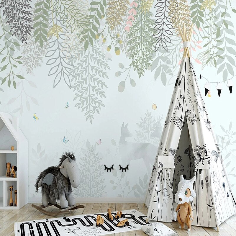 Tropical Animals Mural adding life to a cozy reading nook