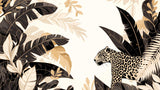 Black and Gold Leopard Wallpaper design file showing detailed jungle pattern with palm leaves