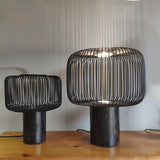 Modern Table Lamp  Black Marble Base with Wire Cage Shade - Product detail 26