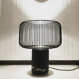 Modern Table Lamp  Black Marble Base with Wire Cage Shade - Product detail 27