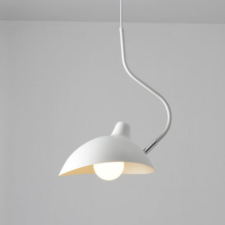 Modern Metal Pendant Light  Curved Neck Black Dome Shade - Product detail 6