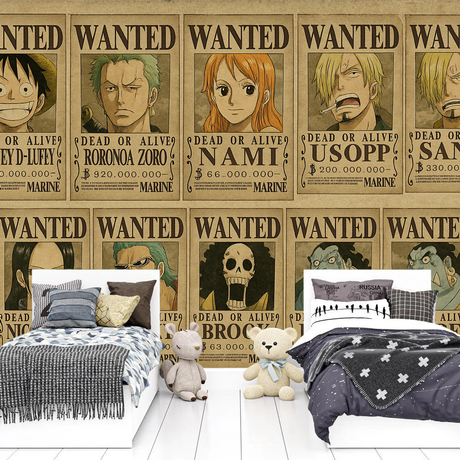 Gamer mural wallpaper  One Piece Pirates Wanted Poster Gallery - Premium wallpaper design showcase