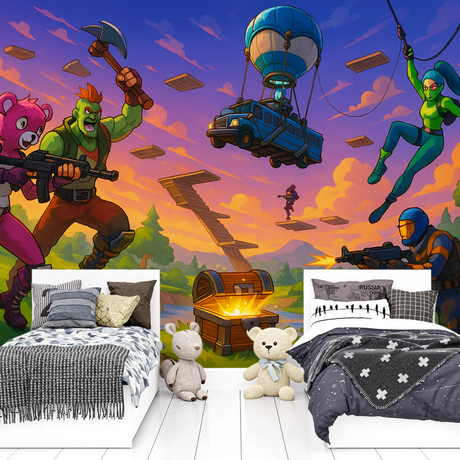 Fortnite Mural Wallpaper  Epic Battle Royale Adventure - Premium wallpaper design showcase