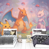 Pokemon Mural Wallpaper  Magical Forest Adventure - Premium wallpaper design showcase