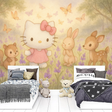 Hello Kitty Mural Wallpaper  Enchanted Butterfly Garden Kitty - Premium wallpaper design showcase