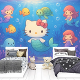 Hello Kitty Mural Wallpaper  Underwater Kingdom - Detailed wallpaper pattern view