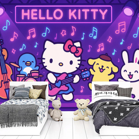 Hello Kitty mural wallpaper  Musical Festival - Premium wallpaper design showcase