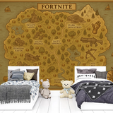 Fortnite Gamer Mural Wallpaper  Battle Royale Map - Detailed wallpaper pattern view