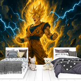 Dragon Ball Z Mural Wallpaper  Super Saiyan Power Unleashed - Detailed wallpaper pattern view