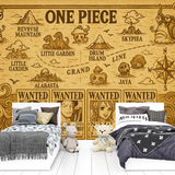 One Piece Mural Wallpaper  Grand Line Treasure Map - Detailed wallpaper pattern view
