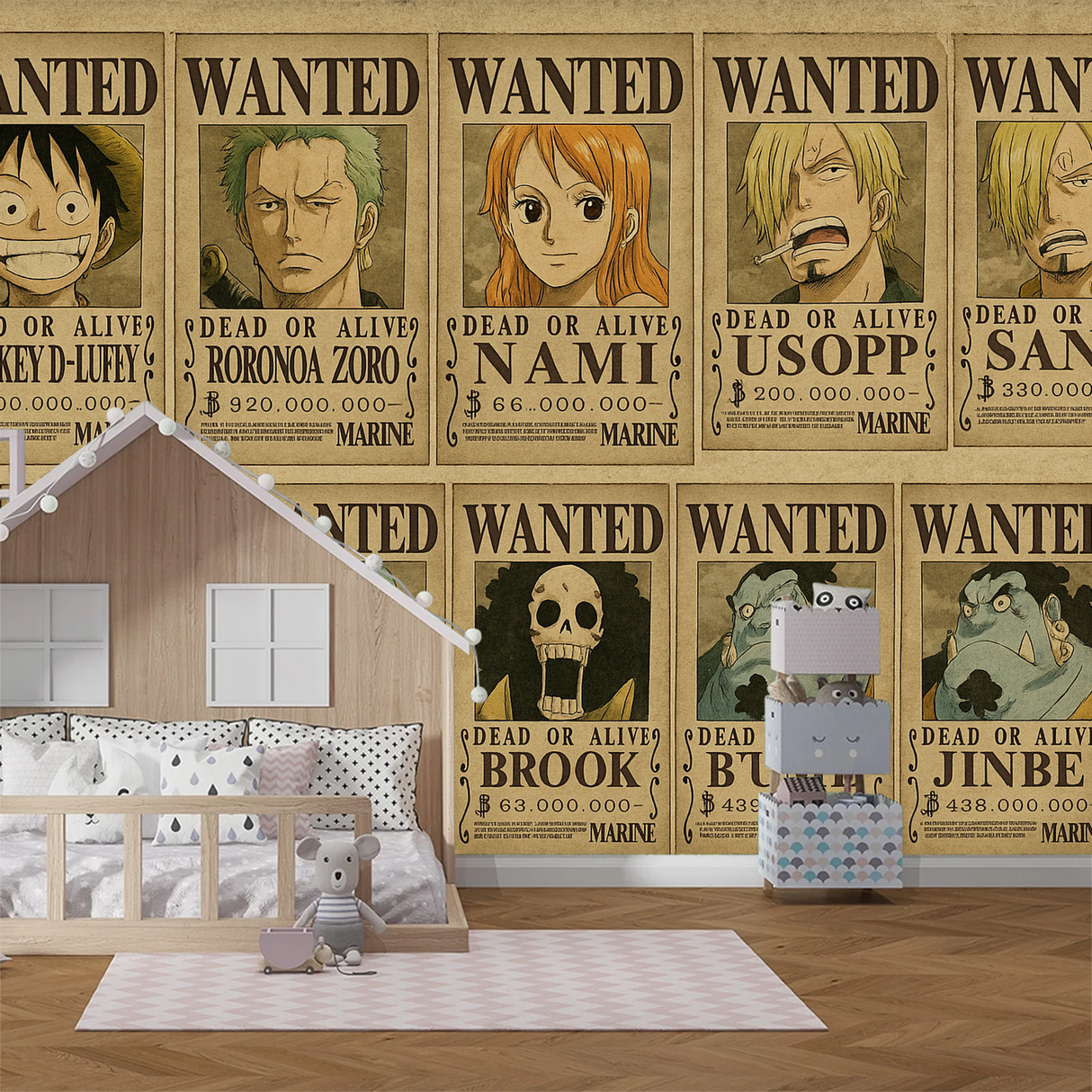 Gamer mural wallpaper  One Piece Pirates Wanted Poster Gallery - Detailed wallpaper pattern view