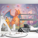Pokemon Mural Wallpaper  Magical Forest Adventure - Wallpaper application example