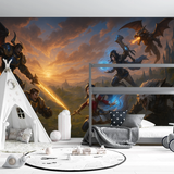 League Of Legends Gamer Mural Bedroom  Epic League Champions Battle - Wallpaper application example