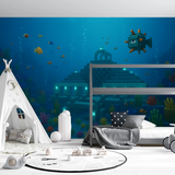 Minecraft Mural Wallpaper  Underwater Temple Discovery - Wallpaper application example