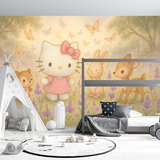 Hello Kitty Mural Wallpaper  Enchanted Butterfly Garden Kitty - Wallpaper application example