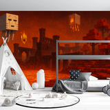 Minecraft Gamer Mural Wallpaper  Nether Realm Adventure - Wallpaper application example