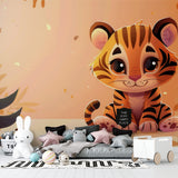 Baby Tiger Wall Mural bringing charm to a toddler's bedroom setup