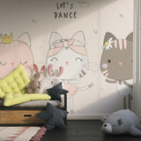 Ballet cat wallpaper bringing joy to a small nursery