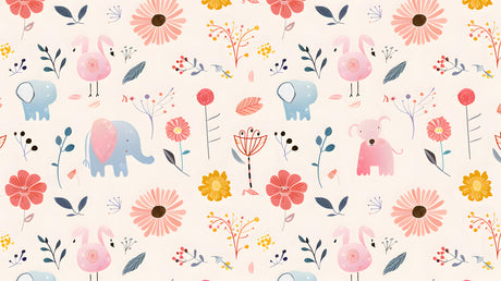 Floral and animal wallpaper design file showing pattern details and true colors