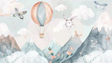 Hot air balloon and bunny adventure design file showing full pattern detail