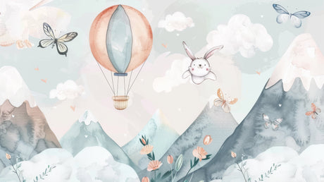 Hot air balloon and bunny adventure design file showing full pattern detail