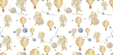 Lions and hot air balloons design file showing the complete wallpaper pattern
