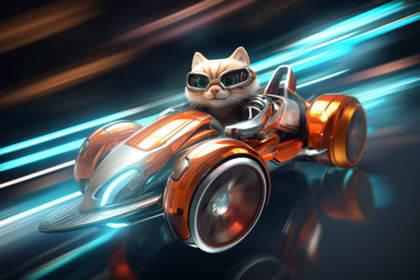 Racing cat and sports car design file showing detailed pattern and vivid colors