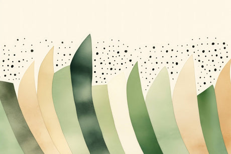 Design file of sage green abstract wallpaper pattern showing dots and flowing shapes