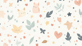 Sweet animals and stars pattern design file showing detailed motifs and pastel color palette