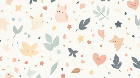 Sweet animals and stars pattern design file showing detailed motifs and pastel color palette