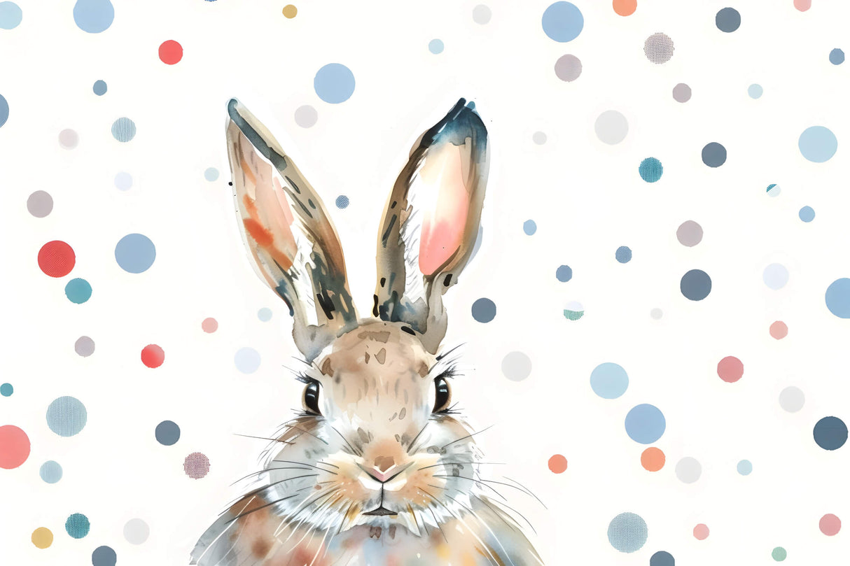 Watercolor Bunny with Polka Dots design file showing full pattern detail