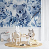 Australian koala wallpaper bringing nature into a cozy bedroom setting