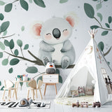 Australian koala wallpaper styled in a gender-neutral nursery